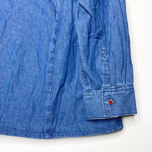 NWT Liz & Me Embellished Chambray Button Down Denim 0X 14/16 Red Hearts Cowgirl - Picture 9 of 14